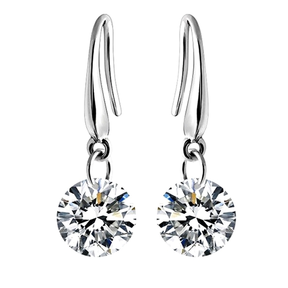 -20%๐ป SWAROVSKIยฎ CRYSTALS NAKED DRILL NECKLACE EARRING SET WHITE RHODIUM OVRLY - Picture 2 of 3